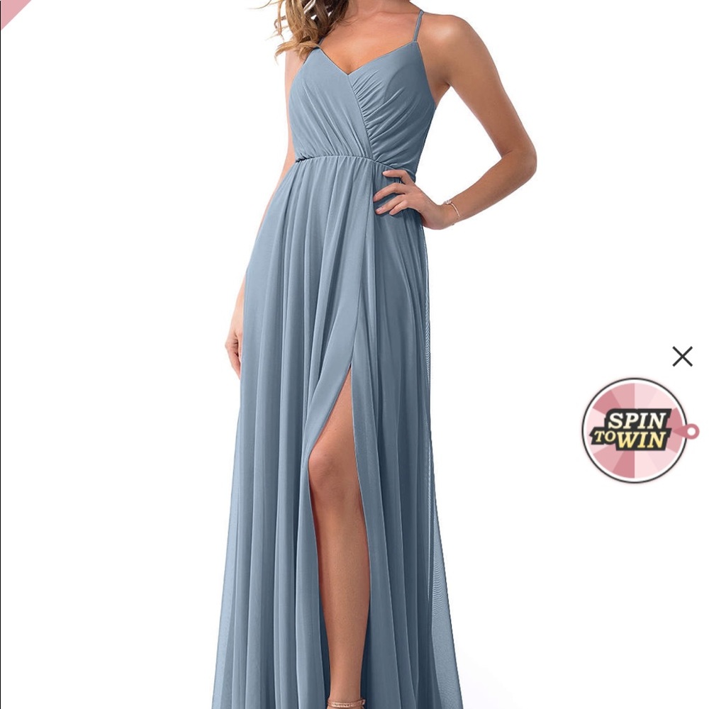 Steel Blue Azazie Dress